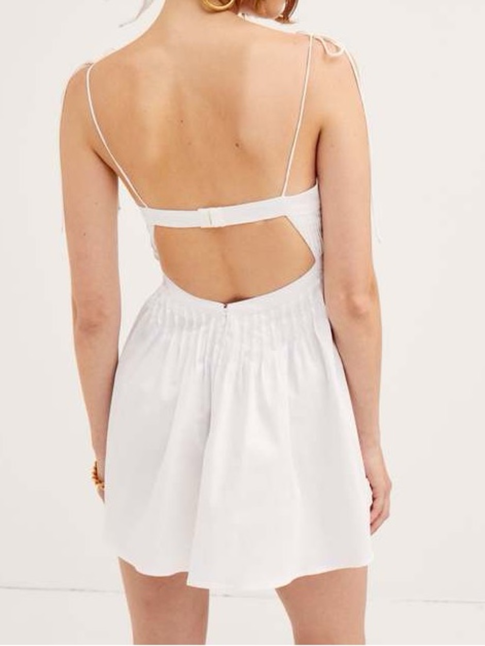 For Love & Lemons Sierra Mini Dress in White, NWT, Size M Bridal Bach Graduation - Picture 6 of 14